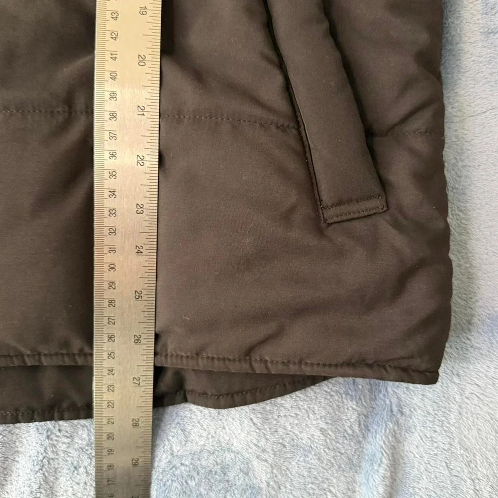 George Black puffer vest with hood men Size L